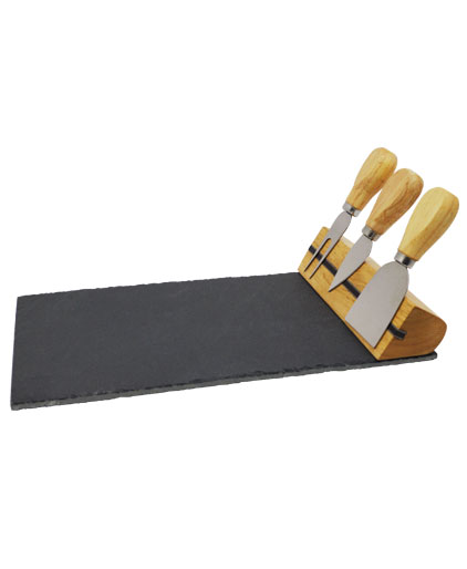 Tabla de quesos c/3 cuchillos 16x32cm 