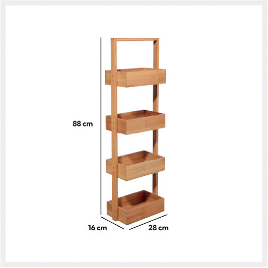 Mueble De Bamb&uacute; 4 Estantes 28x15x88Cm
