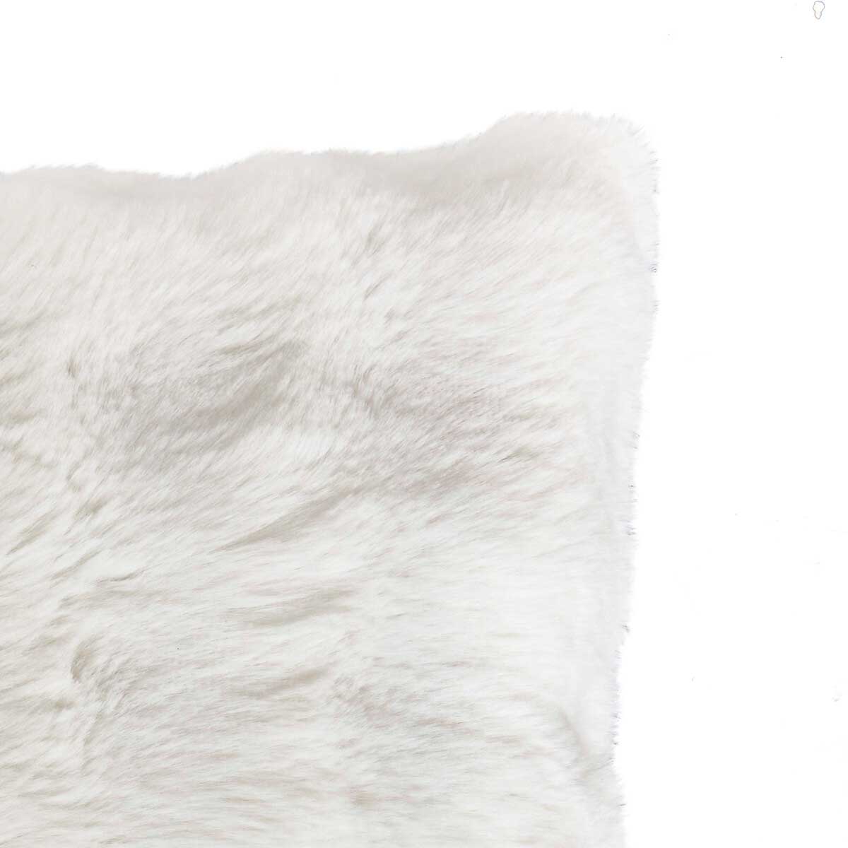 Almohada decorativa de pelo blanco 45x45cm