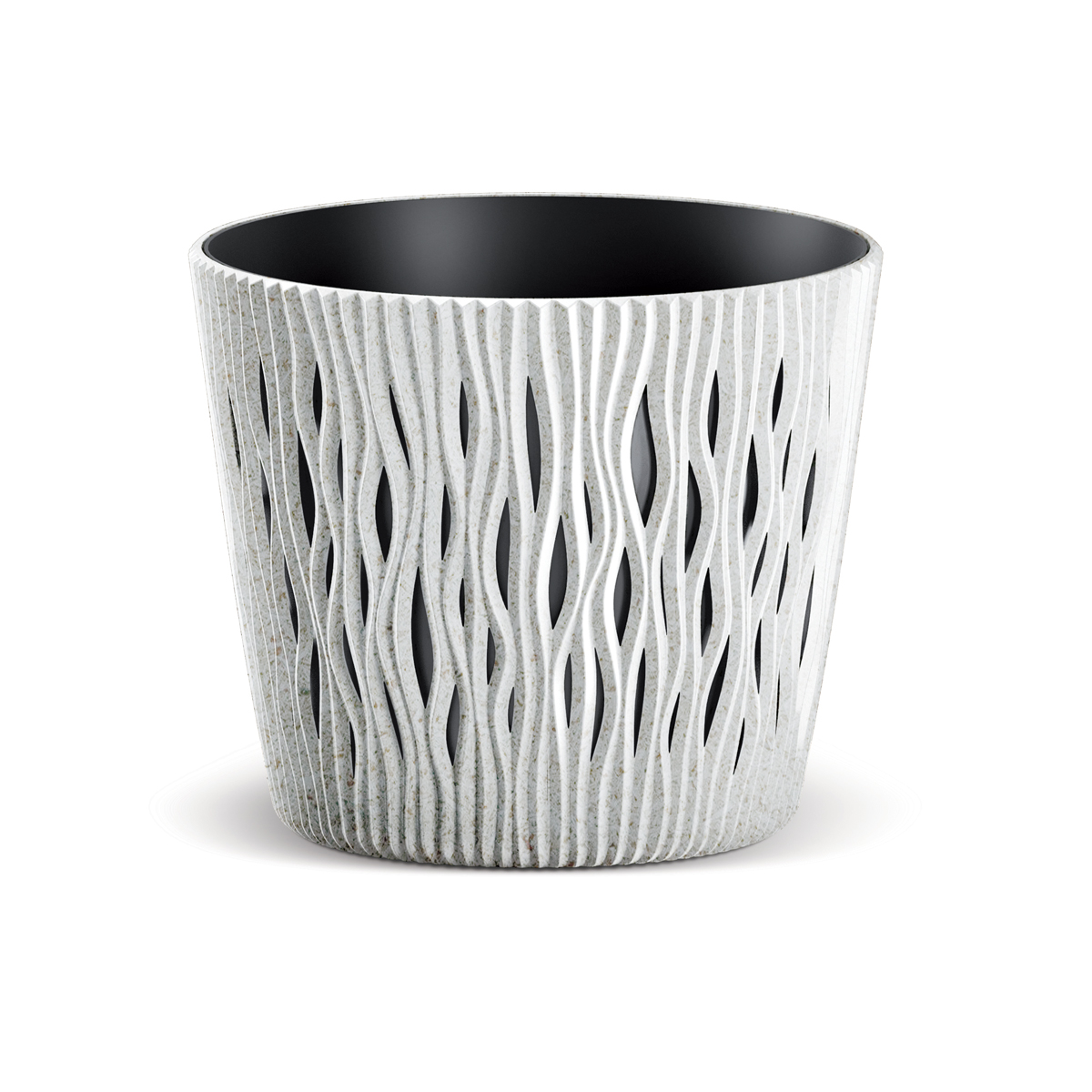 Vaso Sandy Round Branco Eco Wood 19cm