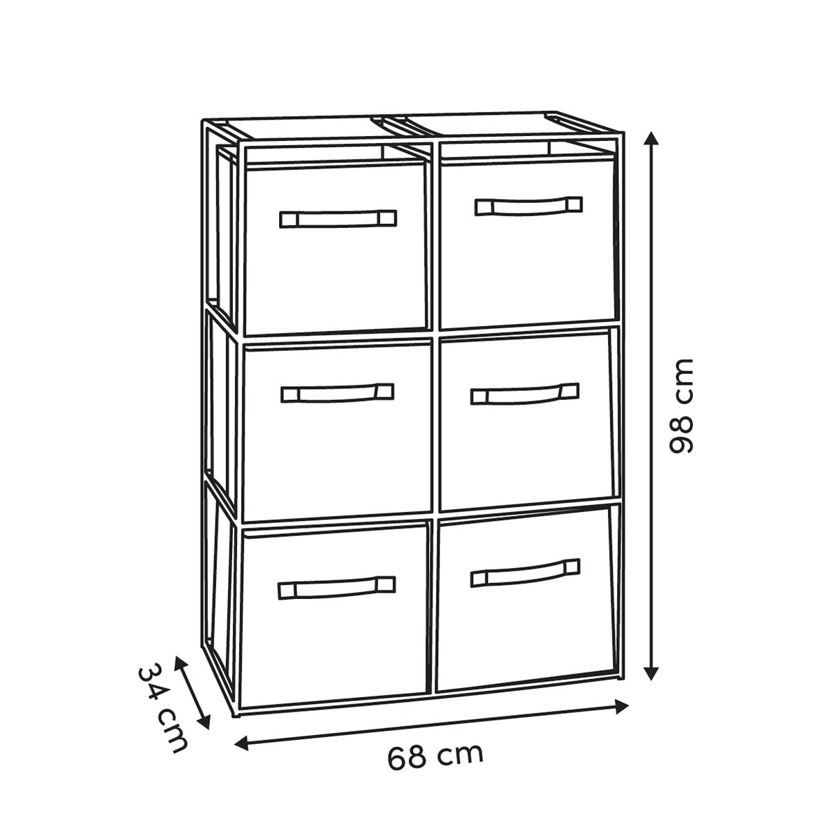 Estructura con 6 M&oacute;dulos Mix Gris