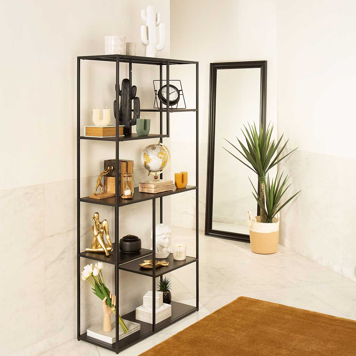 Estanter&iacute;a De Metal Negra 90x35x180Cm