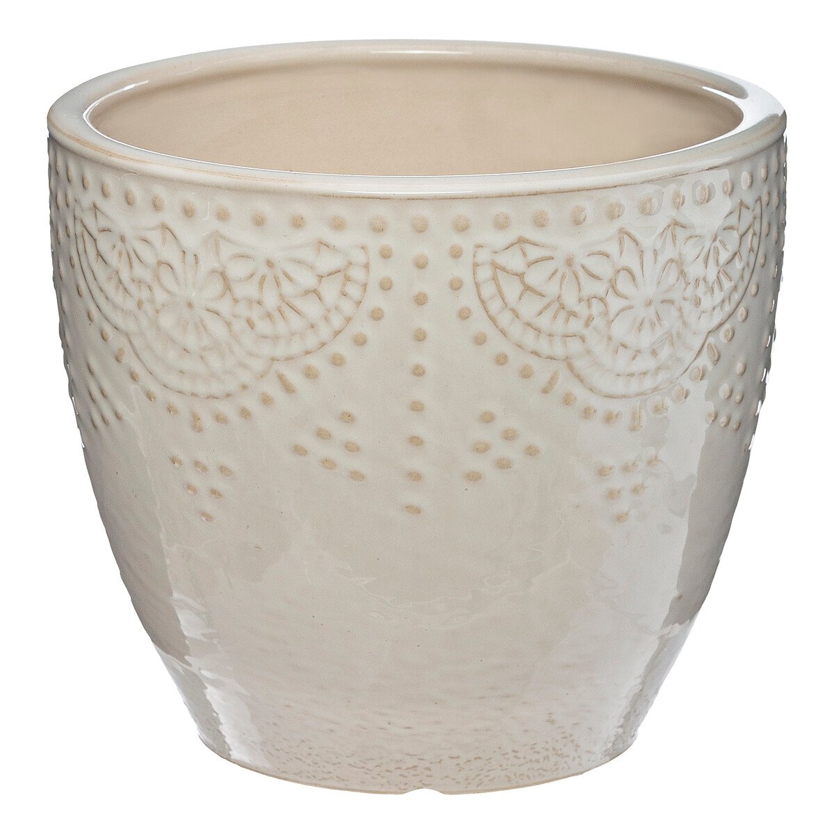 Vaso Em Cer&acirc;mica Decorado Com Relevo