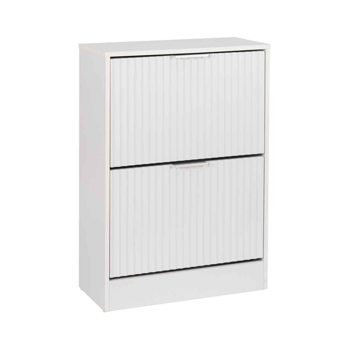 Zapatero Con Dos Cajones Wave Blanco De MDF