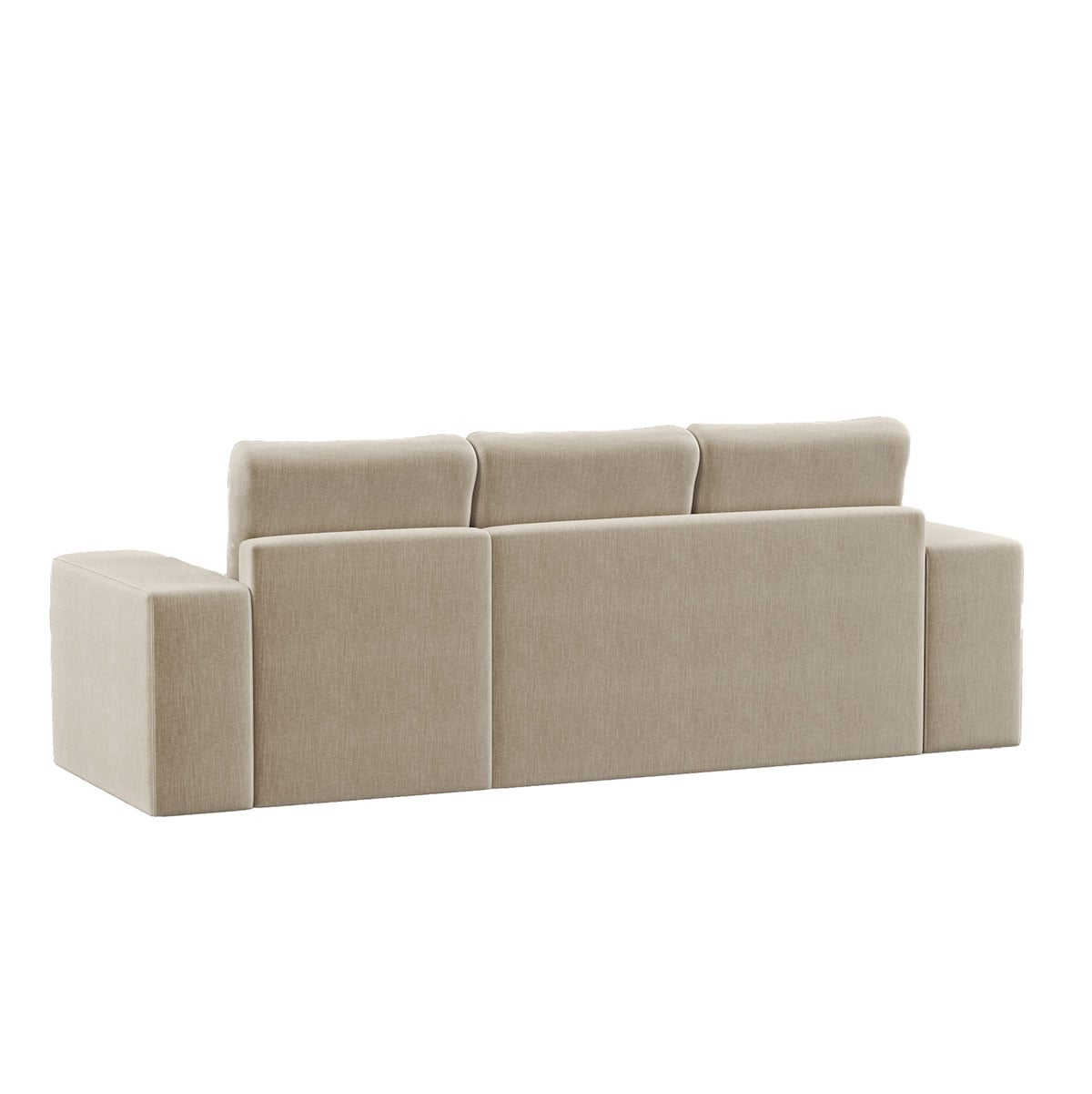 Sof&aacute; cama con chaise longue TRENTO beige