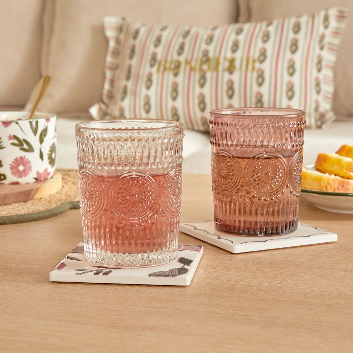 Vaso de agua INA rosa 30cl