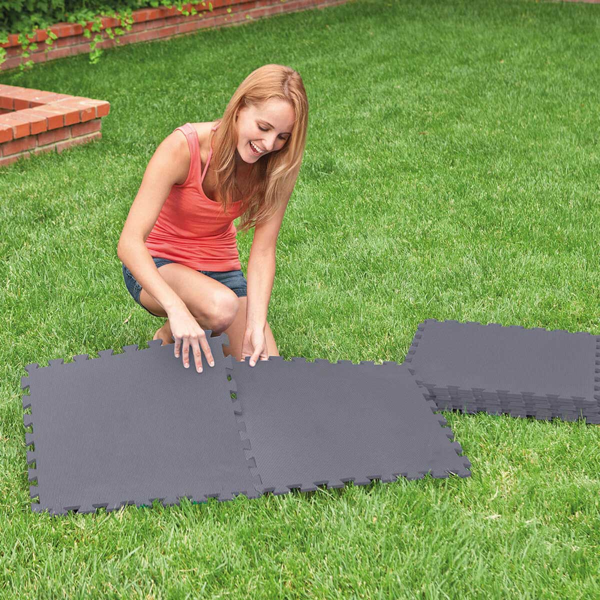 Alfombra Puzzle Espuma Gris 8Pzas