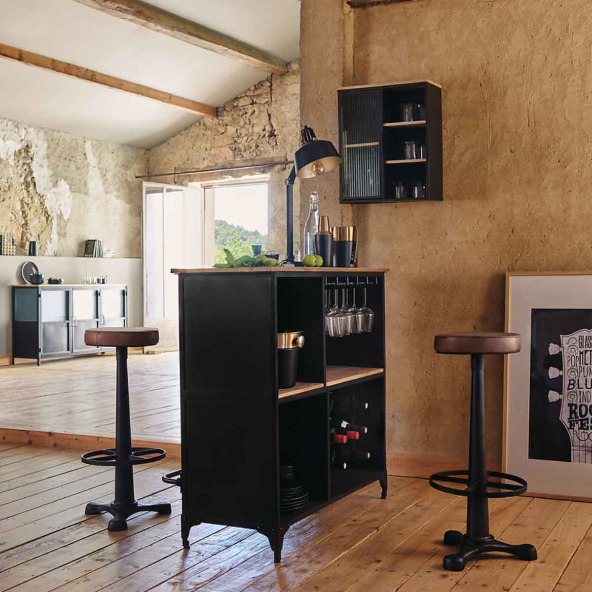 Lámpara de mesa SOUL ARC negro de metal 