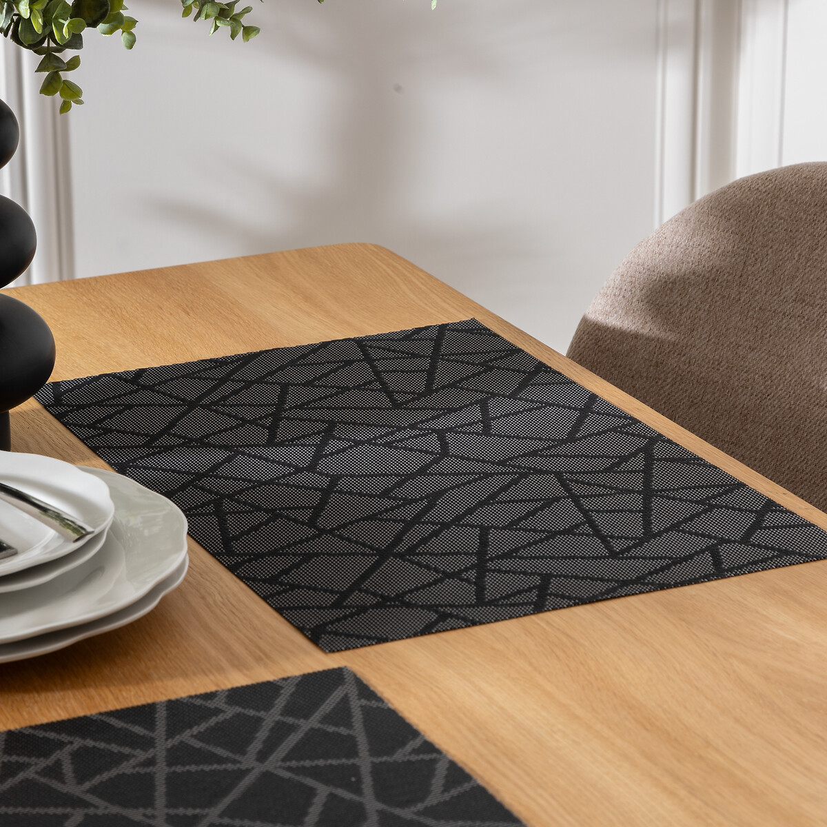 Individual de Mesa Preto Craquele