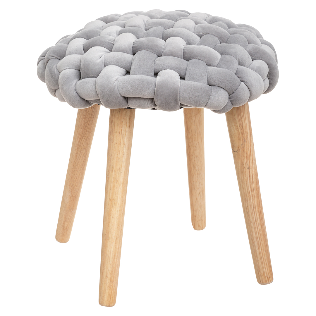 Taburete De Tricot Gris 39x43Cm