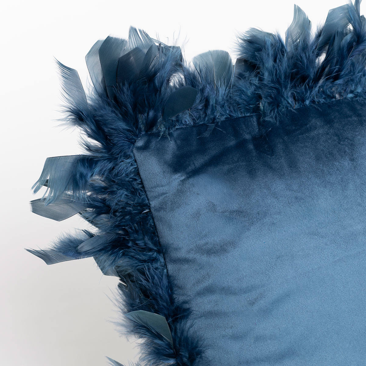 Coj&iacute;n azul de terciopelo 40x40cm