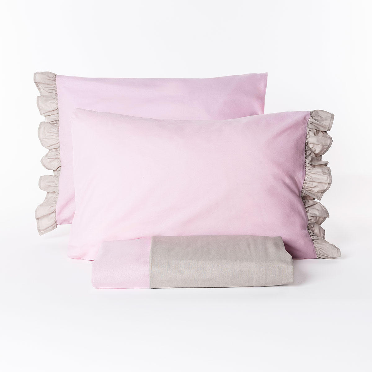 Juego de cama gris 240x290cm y 2 fundas almohada