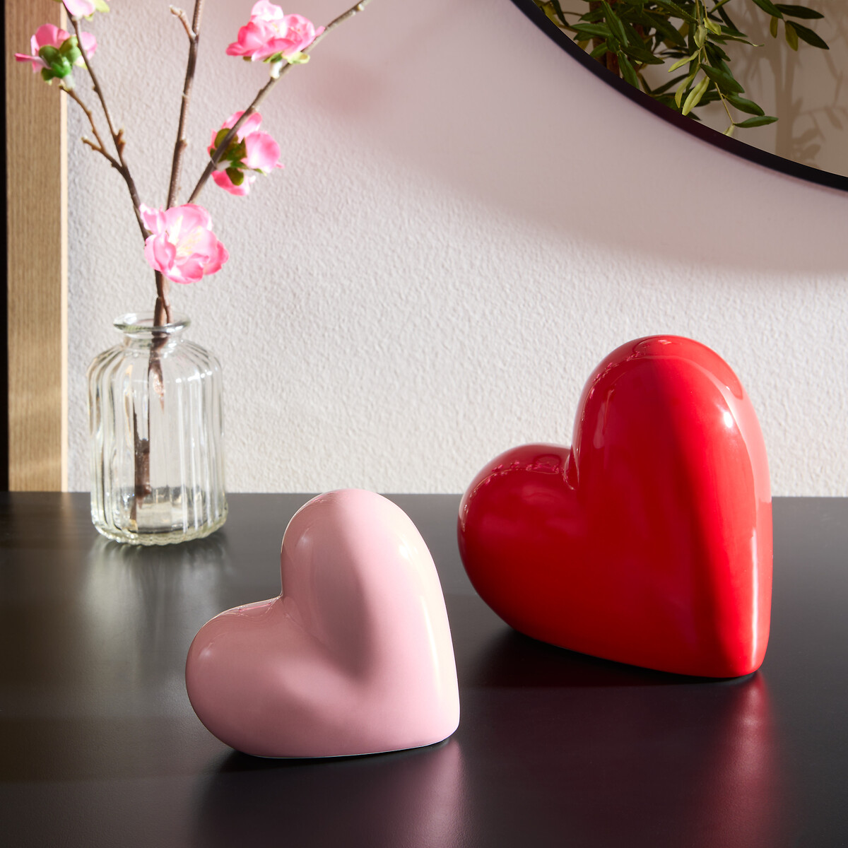 Juego de 2 corazones decorativos 14cm