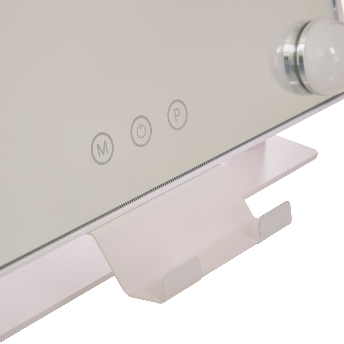 Espejo wc blanco con luz led 43cm