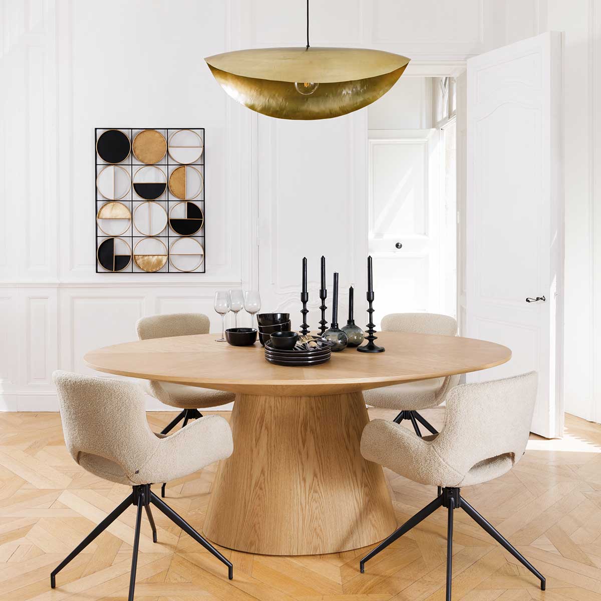 Candeeiro De Teto Dourado Em Metal 80cm