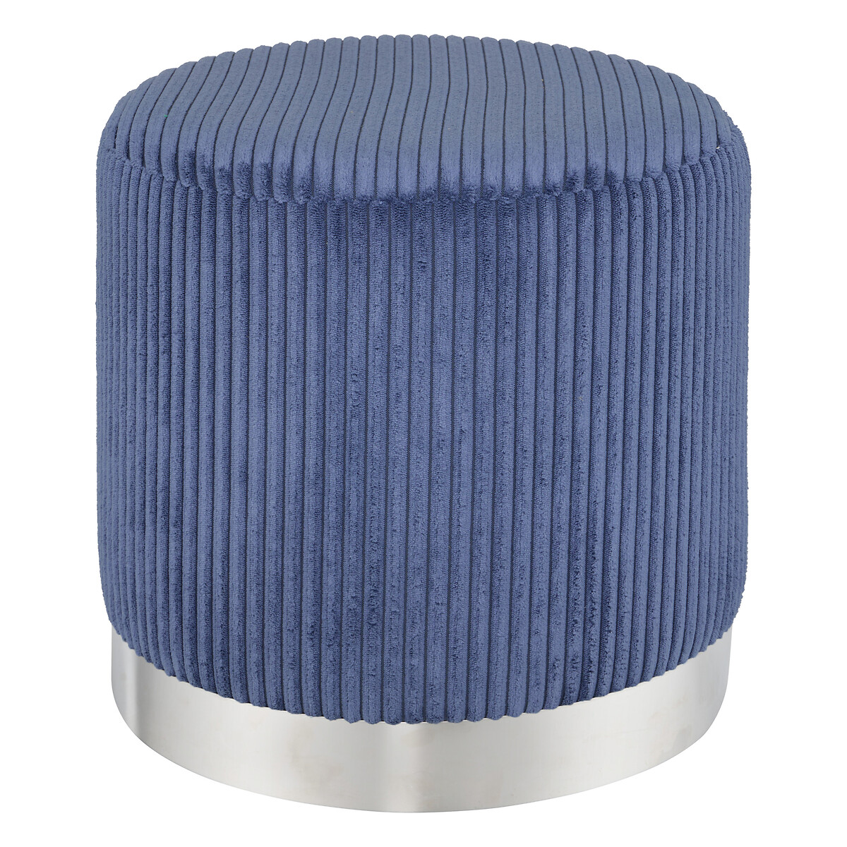 Puf SYLIA azul oscuro de terciopelo 38x38cm