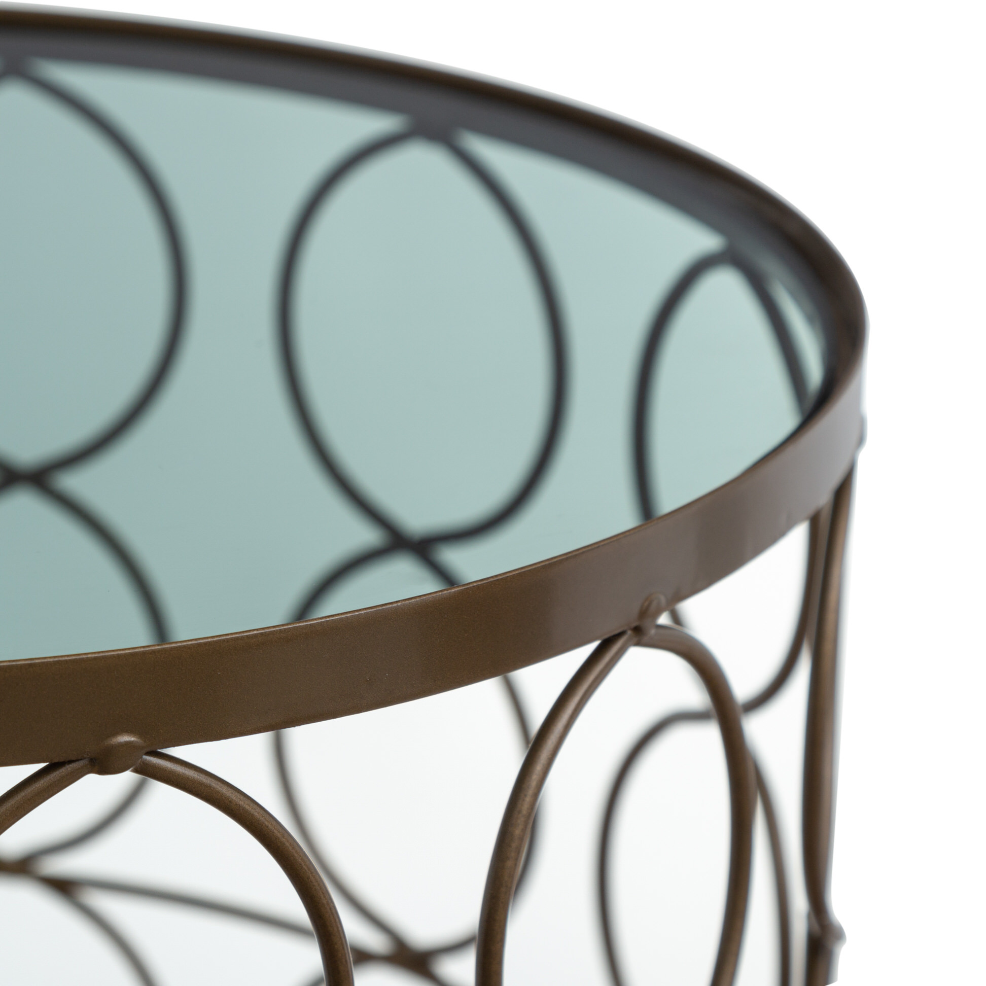 Mesa De Apoio Archi Dourada Em Metal 40,5cm