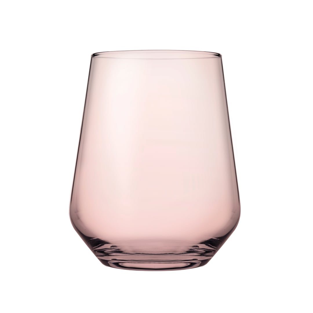 Copo de Vidro sem P&eacute; Rosa