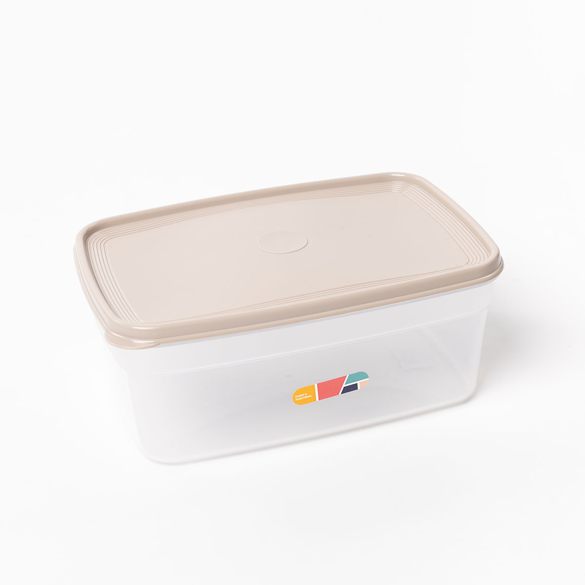 Caja rectangular con tapa beige 4,5L