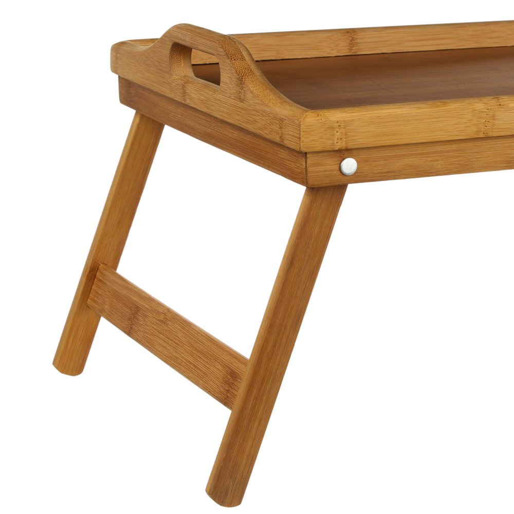 Tabuleiro Dobr&aacute;vel Em Bambu Com Pernas