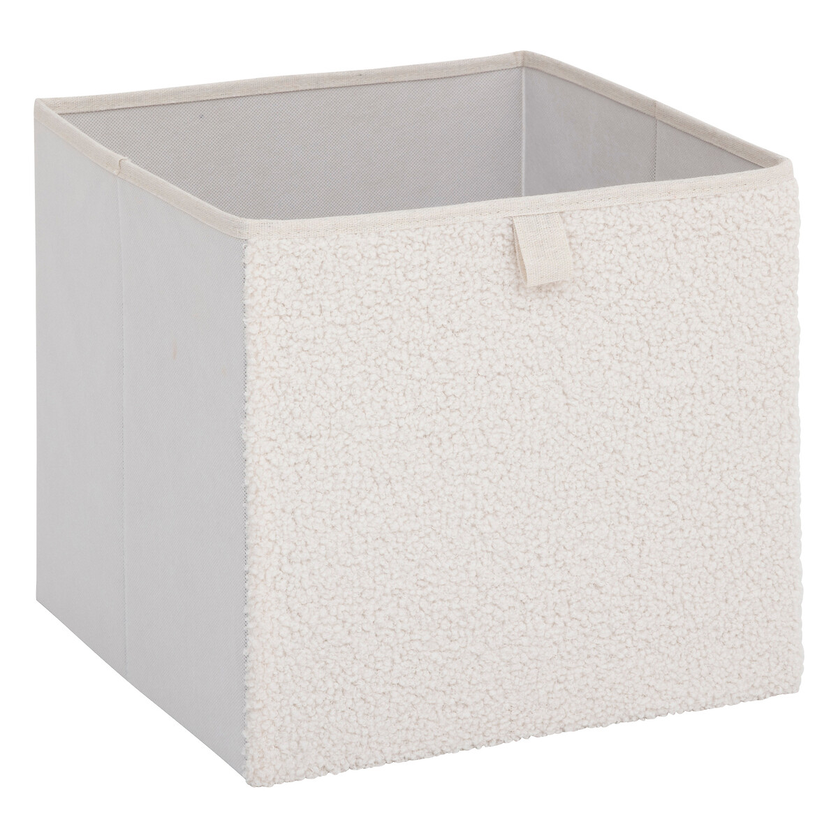 Caja organizadora blanca de boucl&eacute; 31x31cm