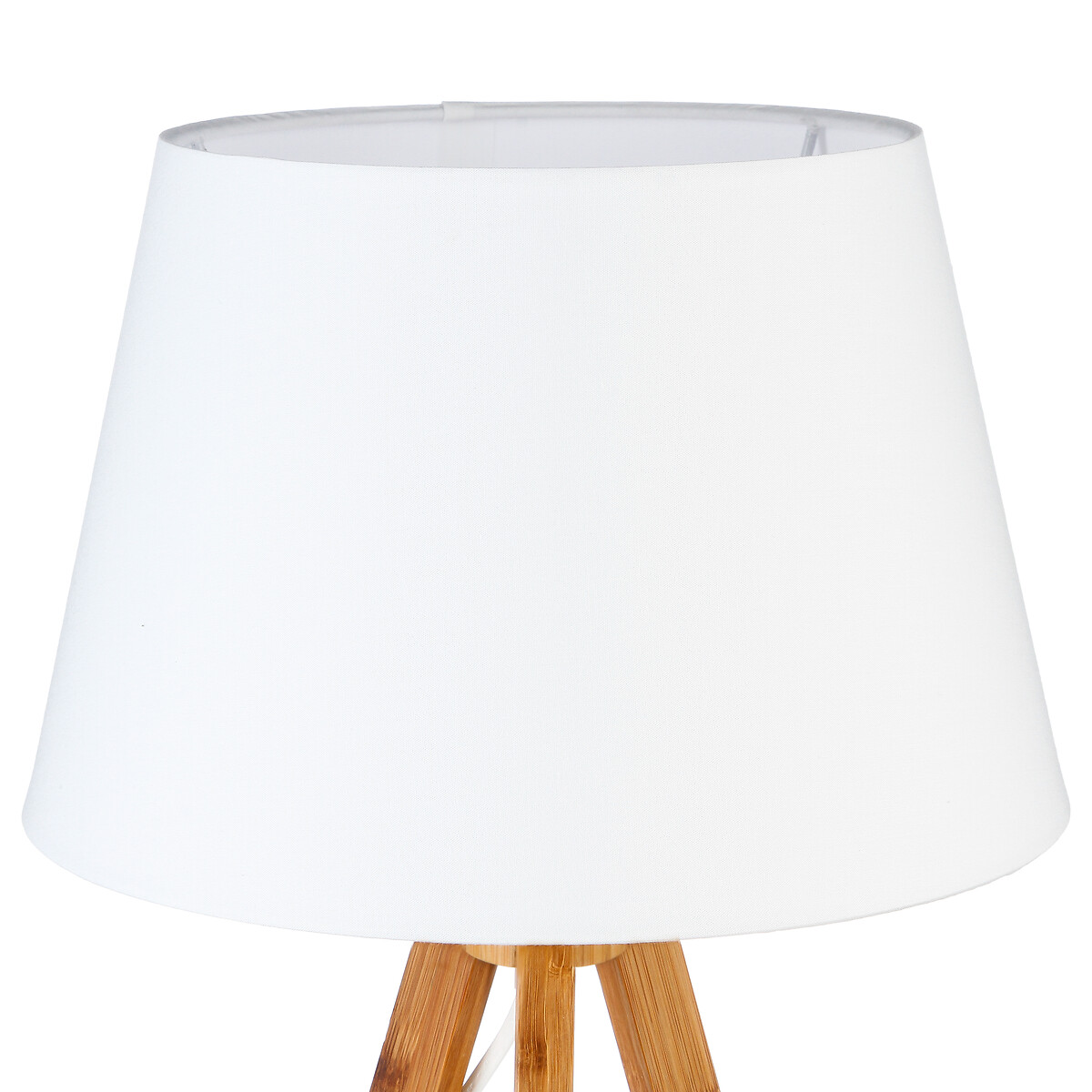 L&aacute;mpara De Mesa Bahi Blanca Bamb&uacute; 55Cm