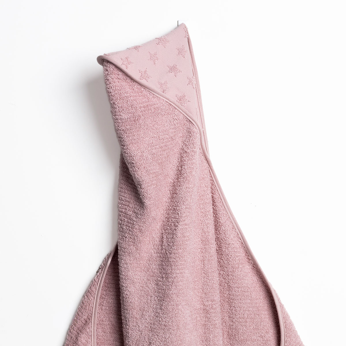 Toalla de ba&ntilde;o con capucha rosa estrellas 100x10