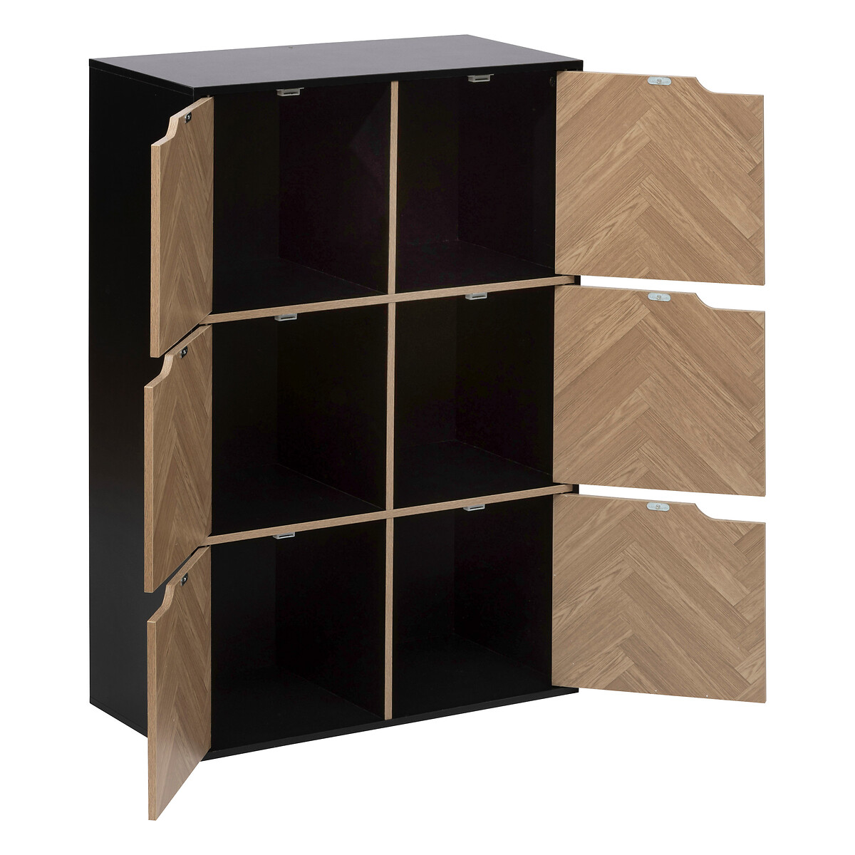 Estante mix CHEVRONS negrO con 6 m&oacute;dulos