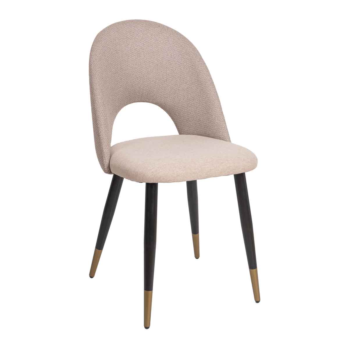 Silla RICK beige con patas metálicas