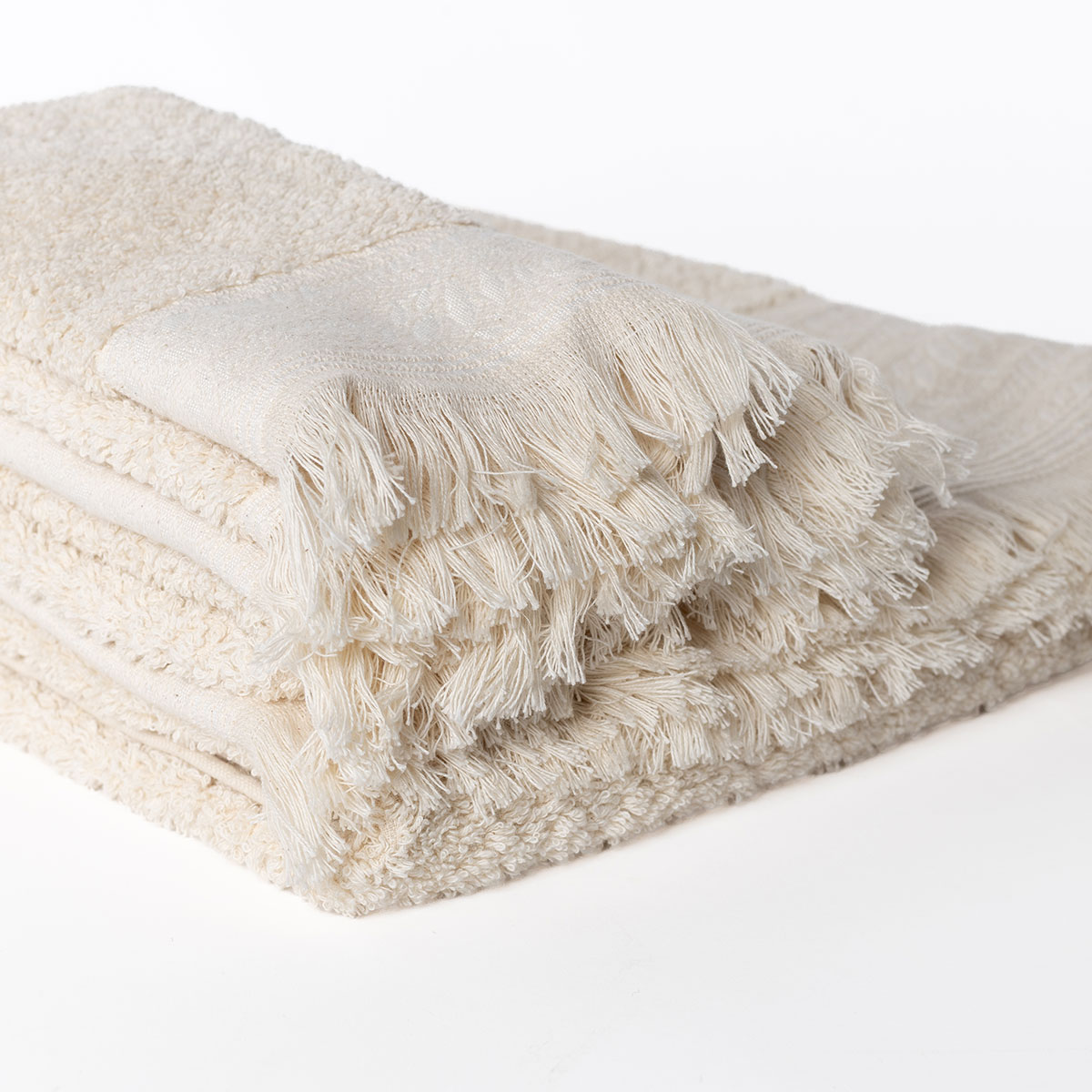 Juego de 3 toallas de ba&ntilde;o ZOE natural