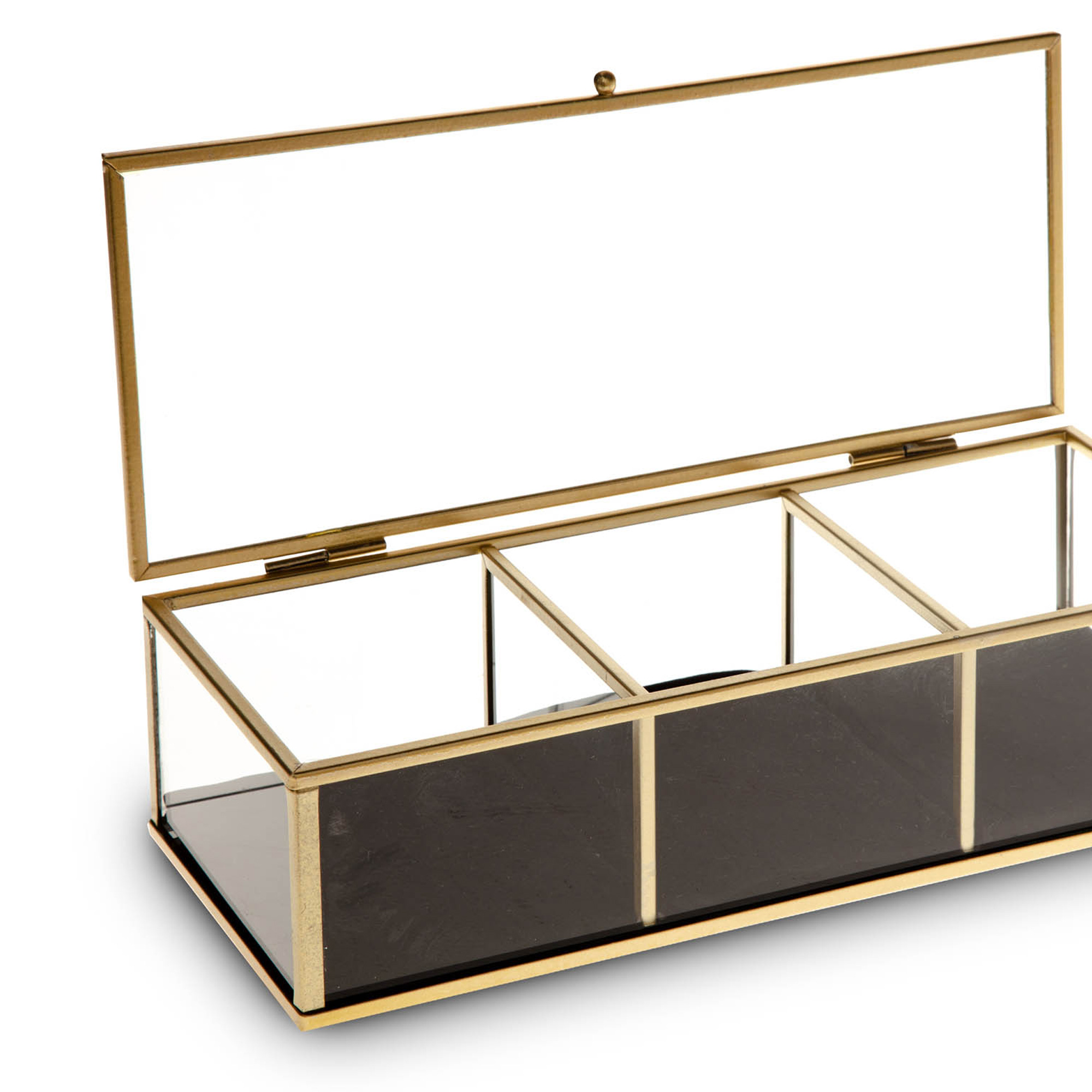 Joyero Dorado Metal/Vidrio 25x10x6.5Cm