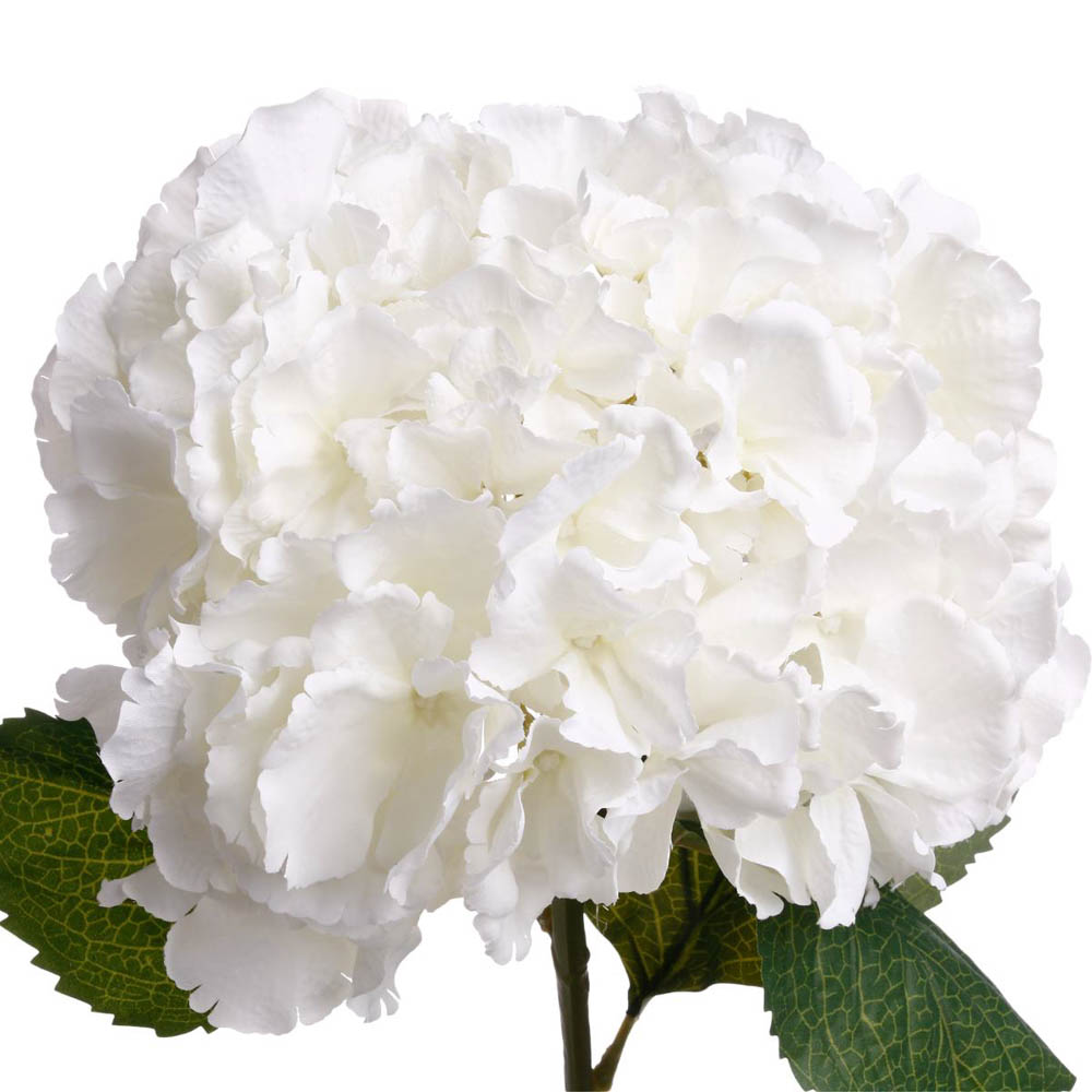 Rama De Hortensia Blanca Artificial 83Cm