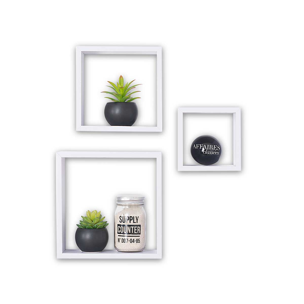 Juego De 3 Estantes Cubo Mdf 15/20/25Cm