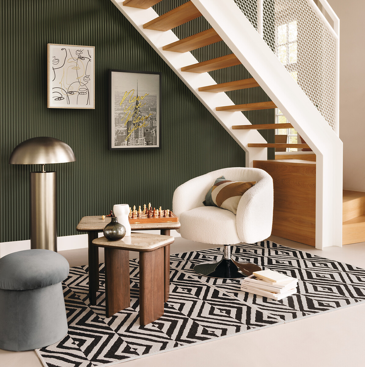 Conjunto de 2 mesas auxiliares JIVAN de madera