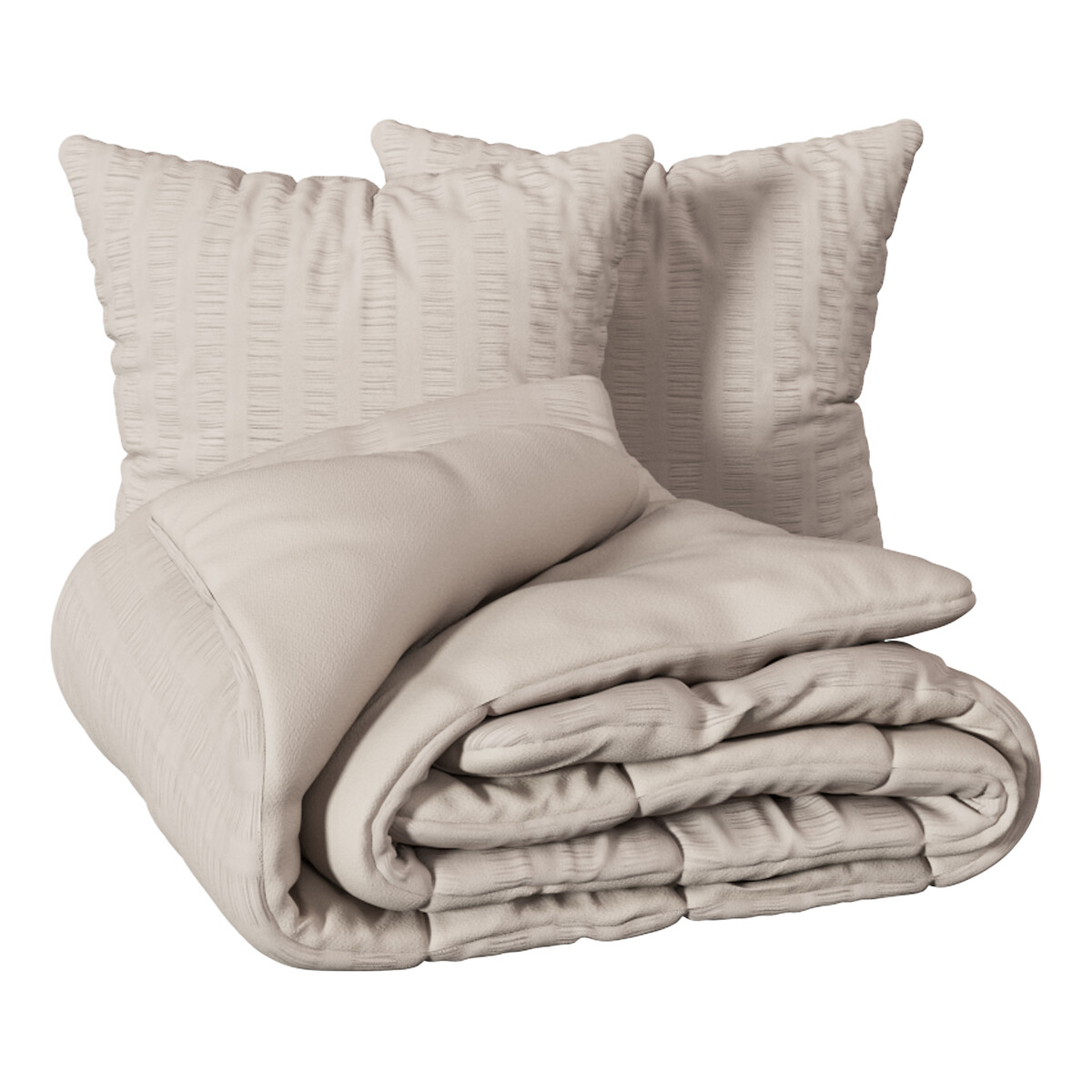 Juego de cama doble 2 fundas almohada IRHIA beige