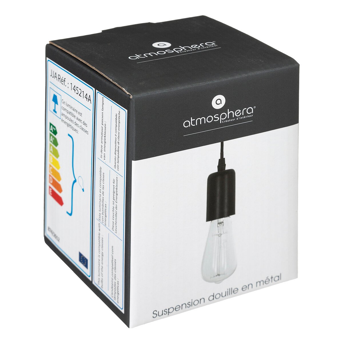 L&aacute;mpara de techo de metal negra 