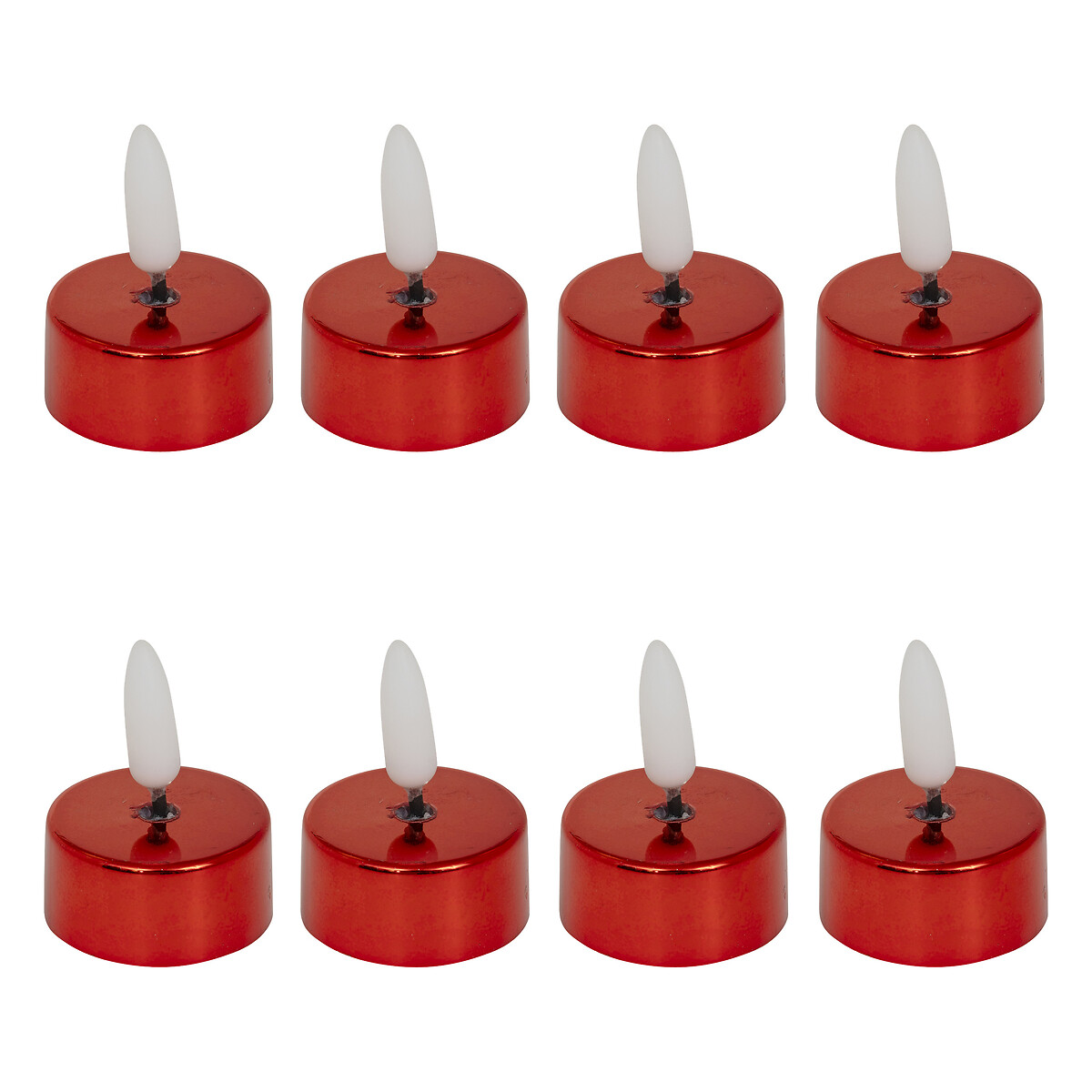 Set de 8 velas led rojas 