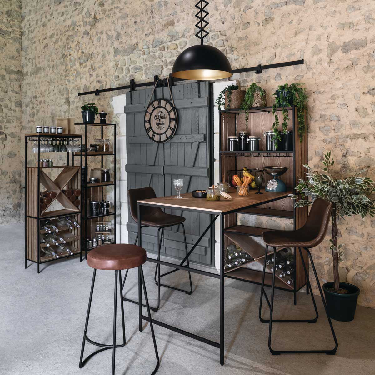 Mueble De Bar Bakos Con Botellero 160cm