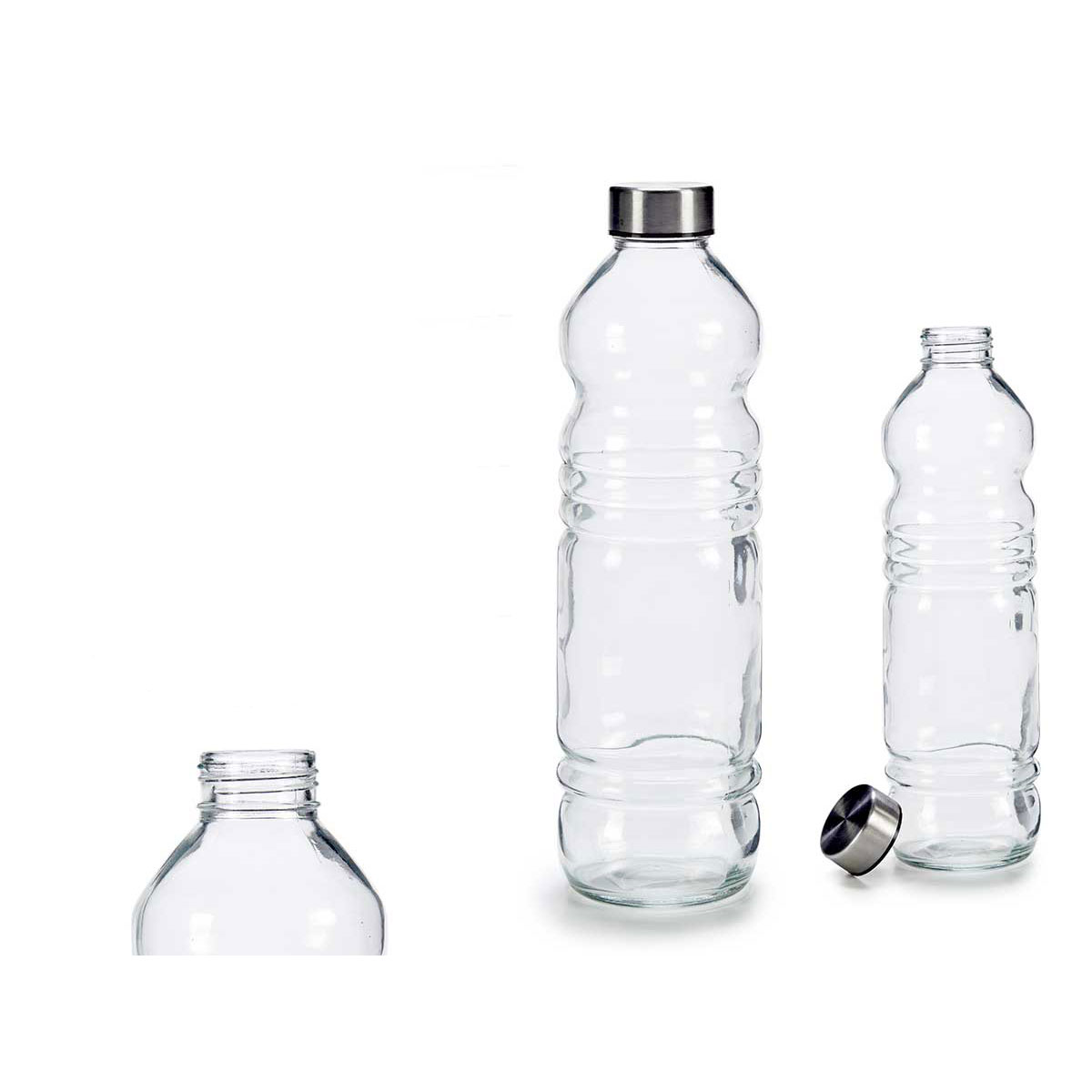 Garrafa De Vidro Com Tampa Em Metal 1L