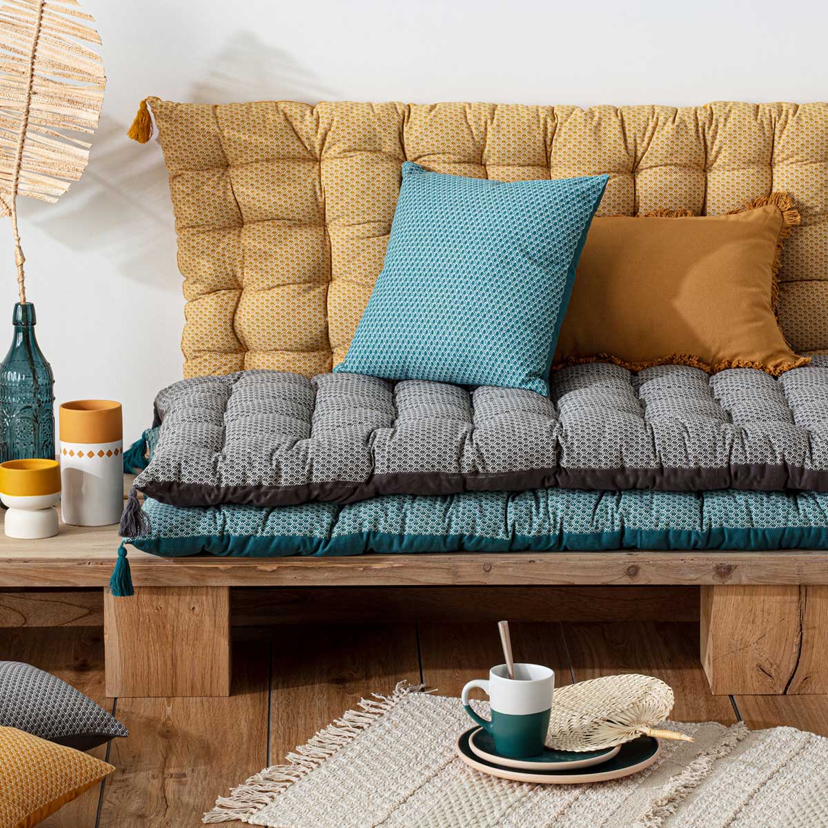 Cojín Otto Azul 38x38Cm