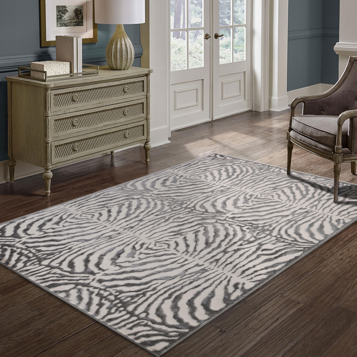Alfombra Zaha Gris Cebra 240x340Cm