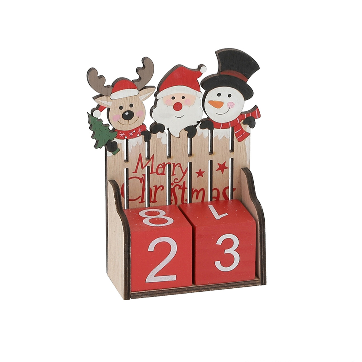 Calendario de Adviento Figura de Navidad en Madera