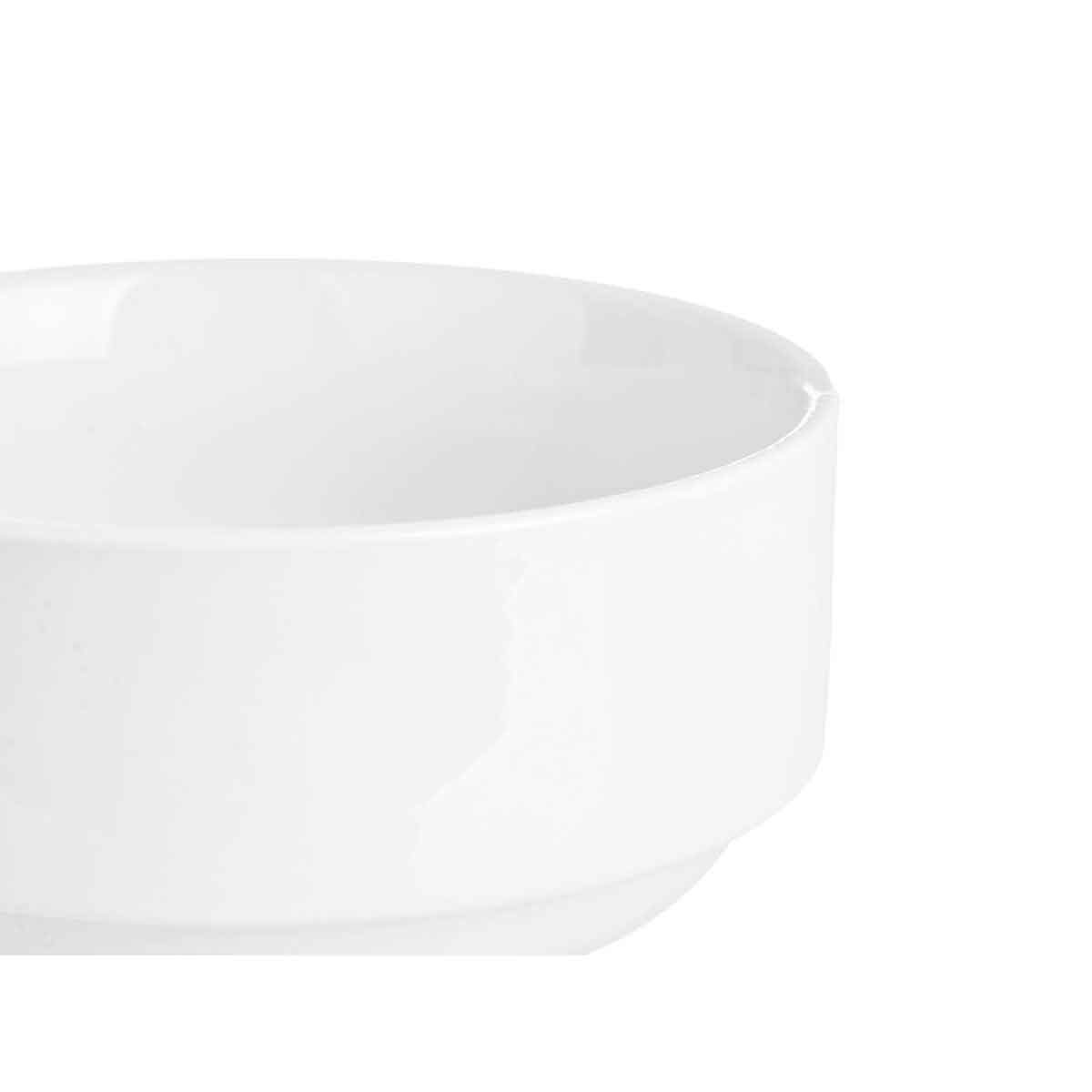 Cuenco Apilable Blanco De Porcelana 42cl