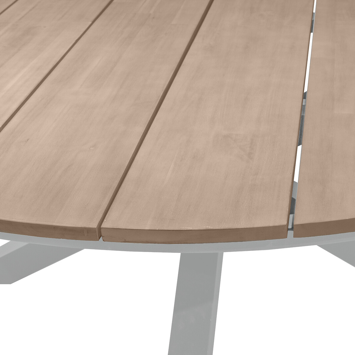 Mesa ORIENGO redonda blanca de madera acacia