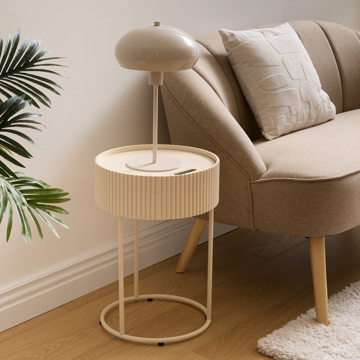 Mesa auxiliar JUNA beige D33x48cm