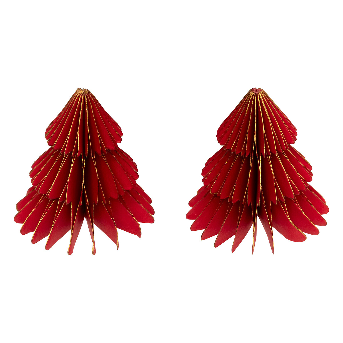 Juego 2 &aacute;rboles navide&ntilde;os para mesa rojo