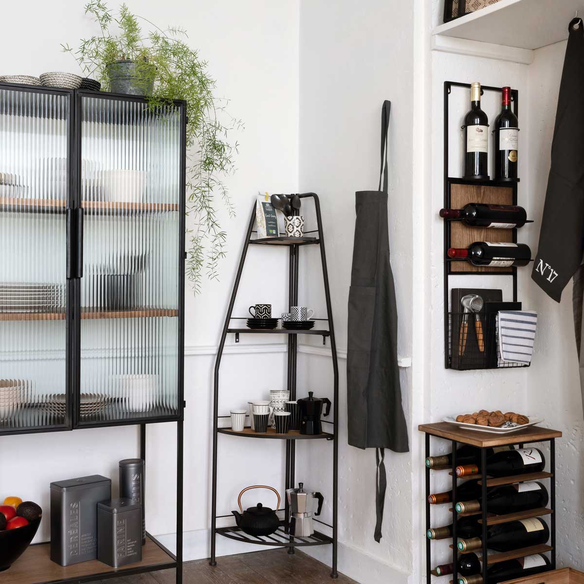 Botellero P/10 Botellas Metal/Madera 