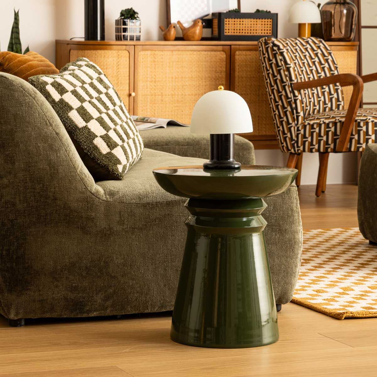 Mesa Auxiliar De Metal Verde Jaya