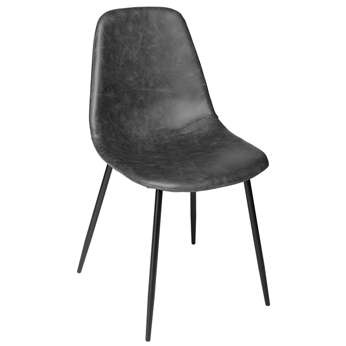 Silla Vladi Efecto Cuero Gris 53x43x82Cm