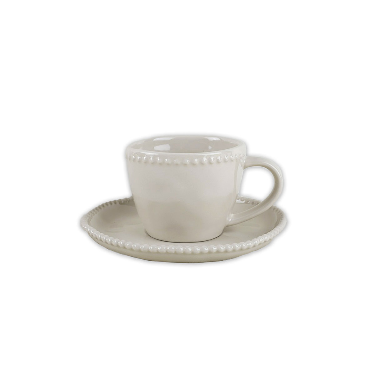 Taza con platillo PEARL beige 18cl